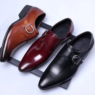 New Men's Casual Pointed Toe Leather Dress Business Formal Shoes Oxfords Loafers • £26.28