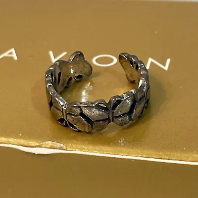 Avon Sterling Silver 925 Vintage Flying Butterfly Bug Band Adjustable Ring 2.2G • $2.70