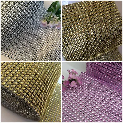 Crystal Diamante Rhinestone Mesh Ribbon Weddings Cakes Decoration 24 Row CRAFT  • $8.46