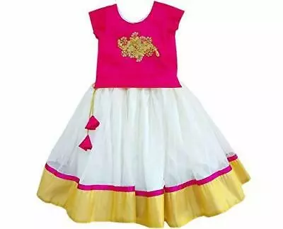 Raedymade Pink Lehenga Kids Pavadai Set  Indian Lehenga Ethnic Wear Lehenga • $36.77