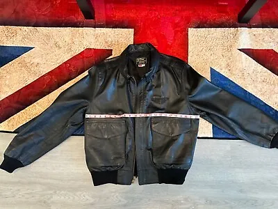 A2 Black Leather  Civilian Flight Jacket 44 • $80