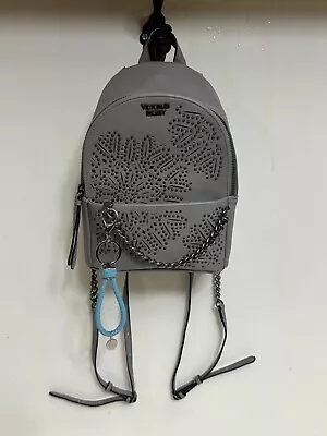 Victoria’s Secret Mini Backpack Floral Studs Chain Grey • $19.99