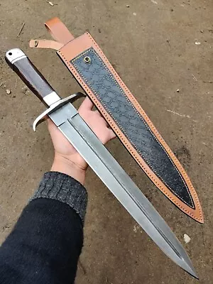 Handmade Damascus Steel Viking 22 Inch Sword Double Sharp Edge Dagger Blade • $159