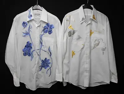 2 Vintage 1990's Creative Artwear  Women's Shirt Painted Sequence Signed Size M • $29.95