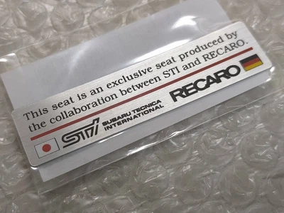 $37.90 • Buy SUBARU IMPREZA WRX STi GC8 Genuine RECARO Seat Sticker Decal Emblem OEM Parts