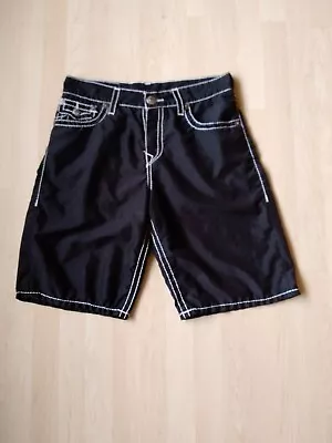 True Religion Men's Black Heavy Stitch Men's Surf Swim Shorts Sz 34 • $30.53