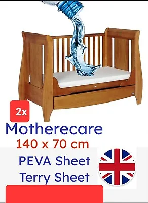 2x Cot Bed TERRY + PEVA SHEET Waterproof Mattress Protector Fitted Sheets 140X70 • £9.99