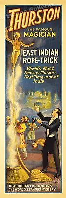 1927 Thurston Magician Poster East Indian Magic Rope Trick - 12x36 • $19.95