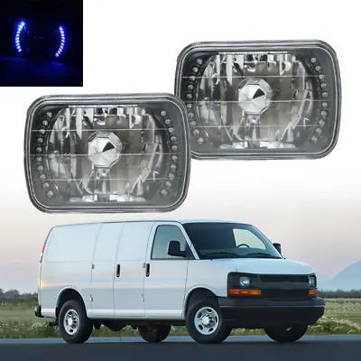 Pair 7x6 5x7 LED Headlights Hi/Lo DRL For Chevy Express Cargo Van 1500 2500 3500 • $22.99