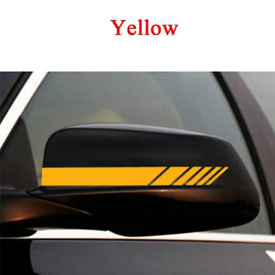 2xYELLOW Rearview Mirror Decoration Racing Sticker Stripe Decal Car Accessories  • $3.19