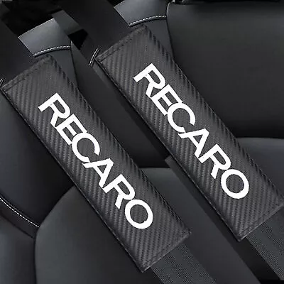 AU RECARO Car Seat Belt Cover 2pc Safety Shoulder Strap Cushion Pad Carbon Fiber • $21.89