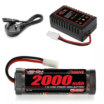 Tamiya RC Car Battery 7.2v 2000mah NiMH Rechargeable Battery + 2ah FAST CHARGER • £29.99