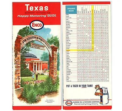 Vintage 1965 Texas Road Map – Humble Oil & Refining (Enco) • $13.99