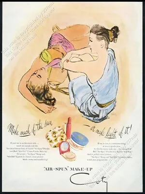 1945 Coty Lipstick Makeup 2 Women Carl Erickson Art Vintage Print Ad • $9.99