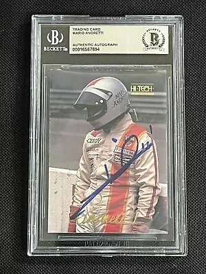 Mario Andretti 1992 Hi-tech Signed Autographed Card Beckett Bas Authentic • $59.95