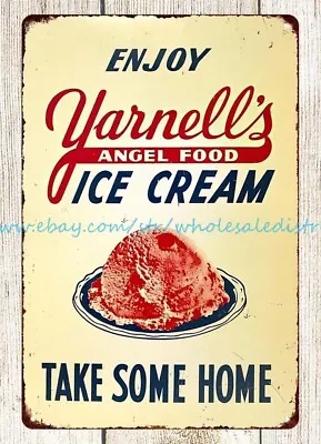Yarnell's Ice Cream Metal Tin Sign Dining Room Outdoor Wall Art • $18.96