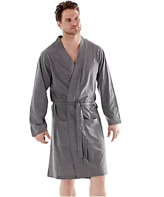 Mens Dressing Gown Gowns Robe Cotton Rich Kimono Gents Summer Lightweight • £14.86