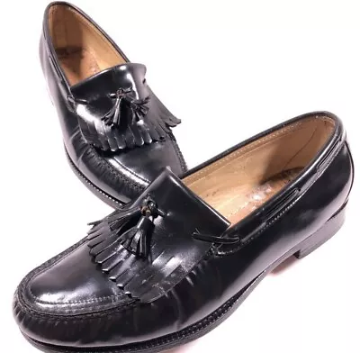 SAS Black Leather Tassel Kilt Sip On Loafer Shoes Size 11.5 Men's • $31.99