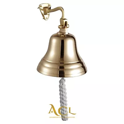 Vintage Brass Wall-Mounted Nautical Ship's Bell Last Order Bell School Bell - 6  • £23.99