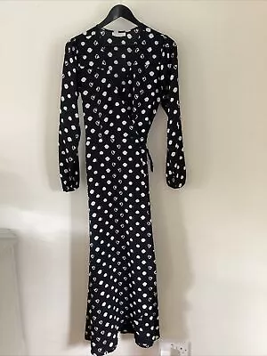Gorgeous Ladies Dancing Leopard Black & White Patterned Wrap Dress UK Size 10 • £14.99