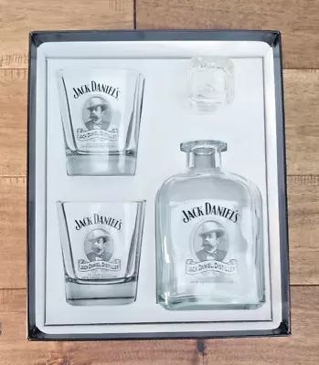 Jack Daniels - Decanter + 2 Whiskey Glasses Set - Cameo Label - 8452 • £76.70