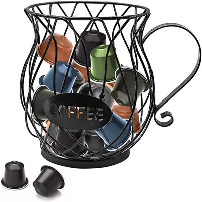 Coffee Pod Holder And Organizer Coffee Capsule Storage Basket Large Black Mug UK • £7.59