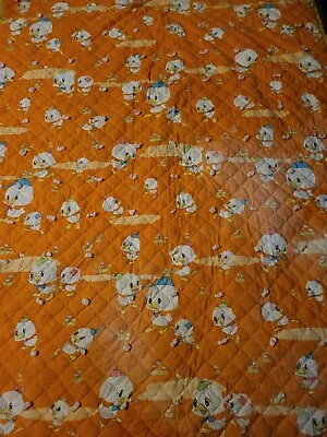 Vintage 70s Handmade Kids Quilt Ducky Ducks Hand Tied 58x41 • $19.95