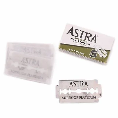 $11.95 • Buy NEW ASTRA SUPERIOR PLATINUM DOUBLE EDGE RAZOR BLADES 5 Pack Safety Razor Shave