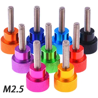 M2.5 Knurled Thumb Screws Flat Head Grip Knob Computer Graphics Card L=3mm-40mm • £3.23