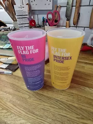  London Pride LGBT Budweiser Plastic Pint Glasses - Bi Intersex • £19.99