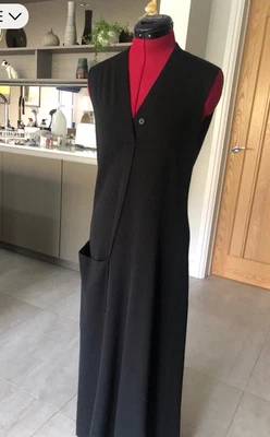 £47 • Buy Crea Concept Black Wool Blend Sleeveless Dress 12 40 Maxi Midi 55” Long VGC.