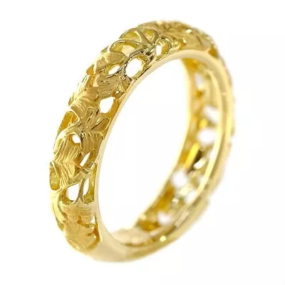 Carrera Y Carrera Leaf Motif Mesh Band 18k Yellow Gold Ring With Box Size 5.4US • $984.99