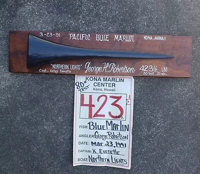 Marlin Bill Mount Trophy Hawaii Koa Wood  • $395