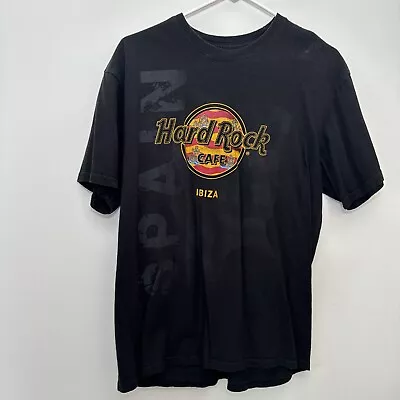 Mens Large Hard Rock Cafe Ibiza Spain T-Shirt Black • $18