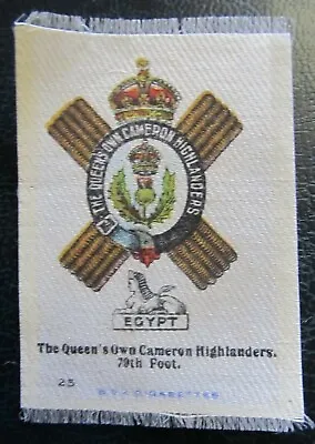 £2.95 • Buy BDV Cigarette Silks Card Ww1 Era Cameron Highlanders Military