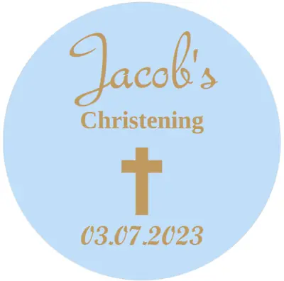 £3.95 • Buy 48 Personalised Baptism Stickers Christening Sweet Bag Seals 40mm Cone Labels
