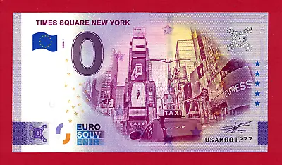 £6.27 • Buy €0 Zero Euro 2022  TIMES SQUARE NEW YORK  UNC Souvenir Note - (Pick-USAM/2022-1)