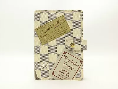 Louis Vuitton Authentic Damier AZUR Labels Agenda Fonctionnel PM Diary Cover LV • $289