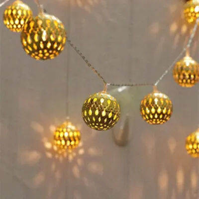 £6.49 • Buy Party Decor Lamp Moroccan Ball LED Fairy Lights Battery Operated String Light UK