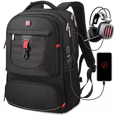 50L Extra Large Durable Travel Computer Backpack Waterproof 17  Laptop Bag Black • $38.10