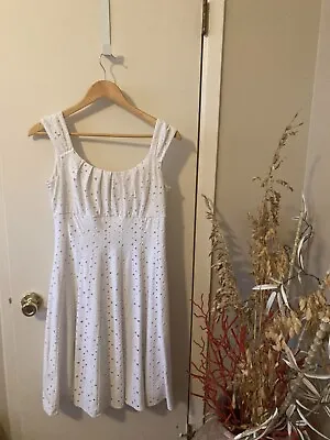 Maggy L White Lace Lined Sleeveless Sundress • $9