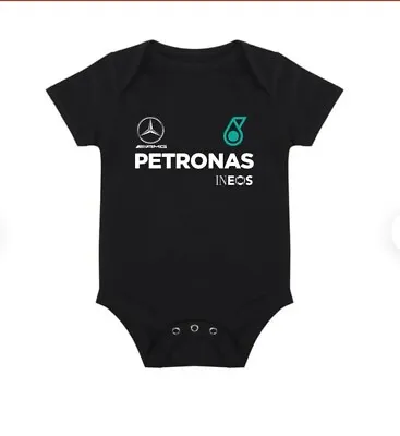 £13.99 • Buy 0-3 Mercedes Baby Grow Race Suit Black Hamilton F1 Formula One 