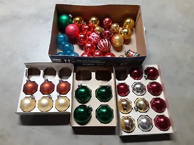 47 Vintage Blown Glass Pyramid Multi Colored Christmas Balls Ornament Lot • $25