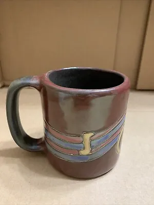 Mara Coffee Mug Folk Art Stoneware Pottery Music Notes • $9.99