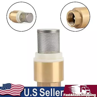 3/4  NPT Inline Check Foot Valve Brass Spring Loaded With Filter 200 PSI • $14.79