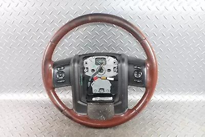 08-16 F250 *WORN* King Ranch Black Brown Leather Driver Column Steering Wheel OE • $289.99