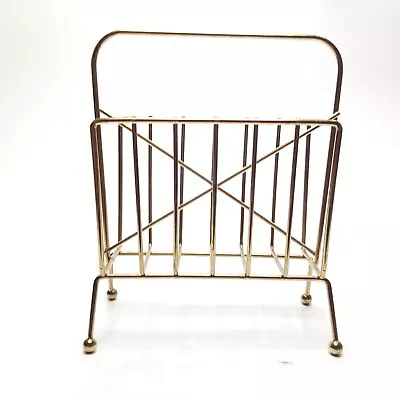 Vtg Mid Century Modern Atomic Metal Wire Gold Brass Tone Letter Napkin Holder • $8.97