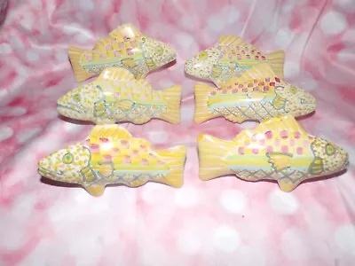 Mackenzie Childs Ceramic Set Of 6 Fish Knobs Left And Right • $350