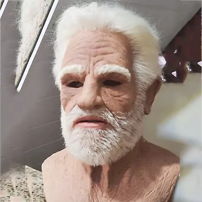 Latex Old Man Mask Male Disguise Cosplay Costume Halloween Realistic Party Masks • $21.99