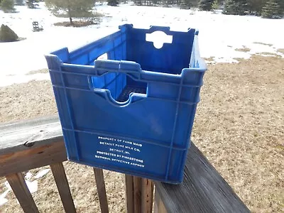 RARE Vintage Farm Maid Blue Plastic Milk Crate Detroit Mich Pinkertons Detective • $34.99